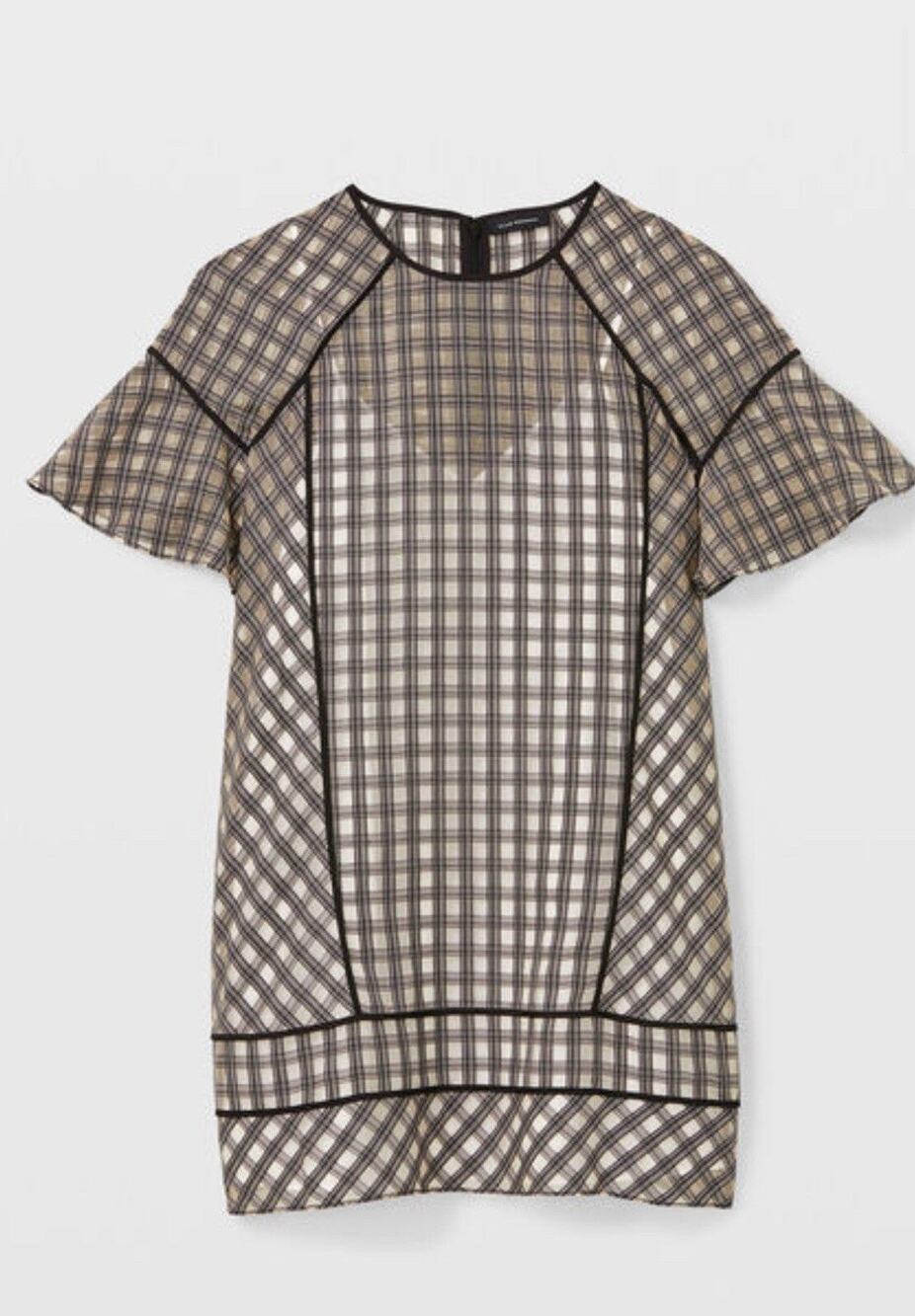Club Monaco  Silk Blend Check Swing Dress  - 10
